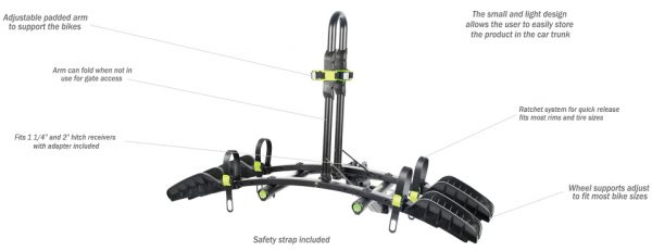 BUZZYBEE H2 – HITCH MOUNT – PLATFORM BIKE CARRIER - Image 3