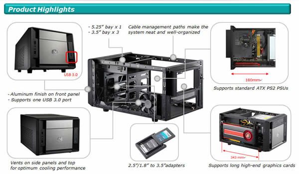 Cooler Master Elite 120 Advanced - Mini-ITX Computer Case - Image 9