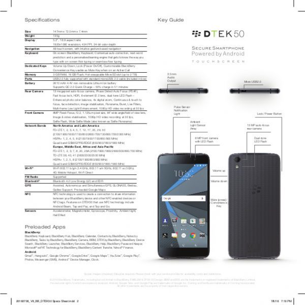 Blackberry DTEK50 - Image 3
