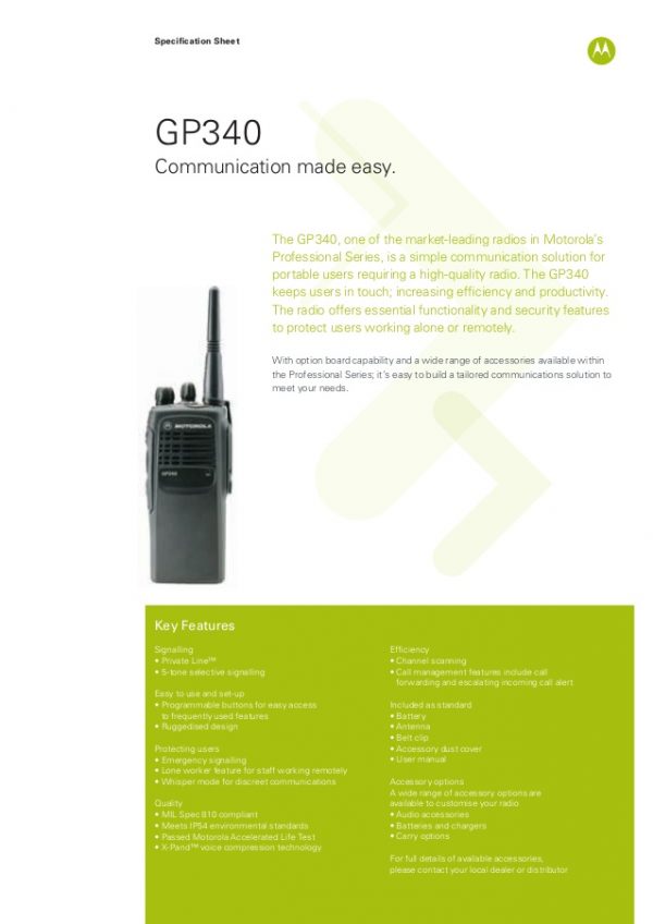 Motorola GP340 Two-Way Radio - Image 15