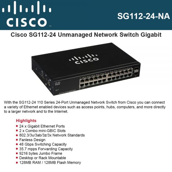 Cisco SG102-24-NA Smart 24-Port Gigabit Unmanaged Switch - Image 4