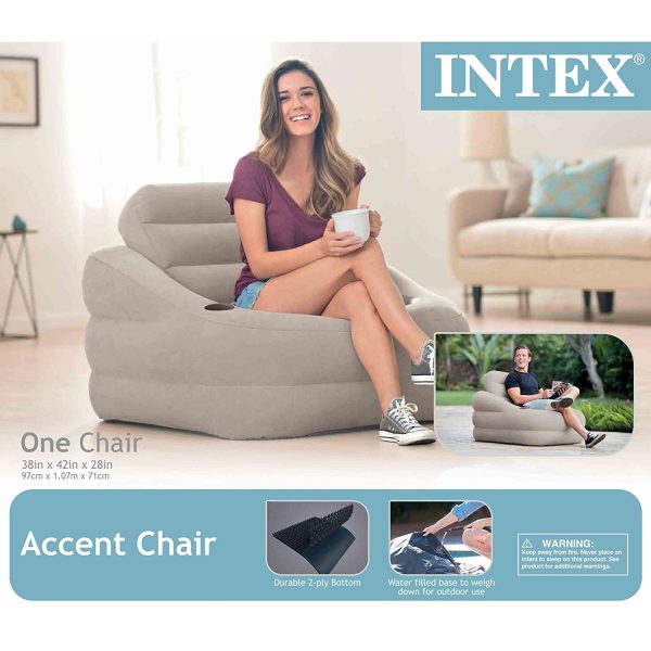 Intex Inflatable Khaki Accent Chair - Image 5