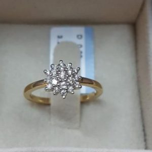 18K Yellow Gold Diamond Ring with Diamond