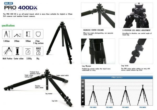 Slik Pro 400 DX Tripod - Image 5