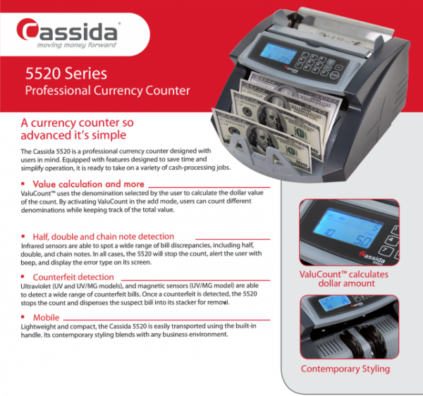 Cassida 5520 UVMG Currency Counter Machine - Image 5