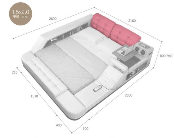 The Ultimate Bed With Integrated Massage Chair + Bluetooth audio system + Smart safe and Desk - Image 10