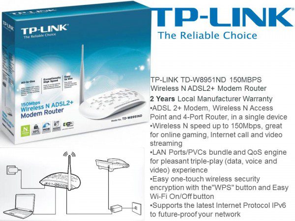TP-Link TD-W8951ND Wireless N ADSL2 Modem Router - Image 6