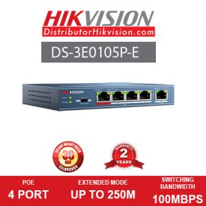 Hikvision DS-3E0105P-E - 4port PoE Switch