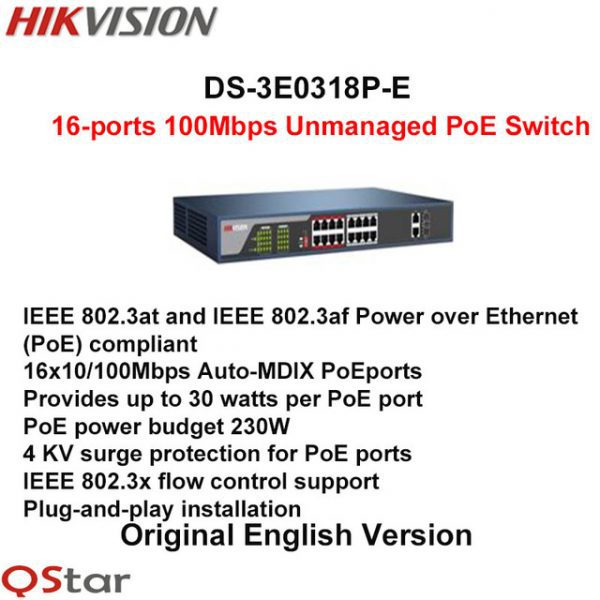 Hikvision DS-3E0318P-E - 16port PoE+ Switch - Image 4