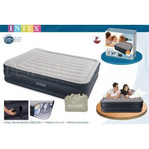Intex Deluxe Pillow Rest Raised Queen AirBed - 67738
