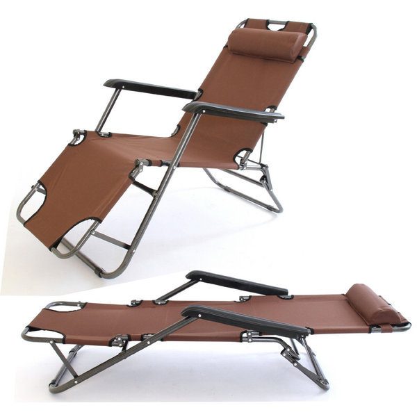 2 in 1 Outdoor Foldable Garden Sun Loungers / Reclining/Camping Chairs - Image 3