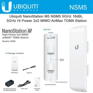 Ubiquiti NanoStation M5, 5GHz Hi Power AirMax TDMA Station