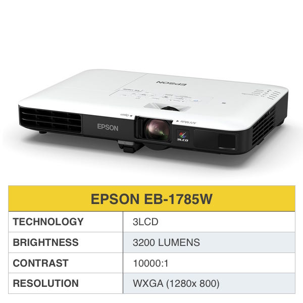 Epson EB-1785W 3200 Lumens WXGA Ultra-Portable Projector | Tech 