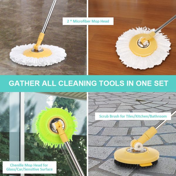 Magic Spin Mop - Easy Press Mop Bucket Set - 360° Rotation Push & Pull - Image 5