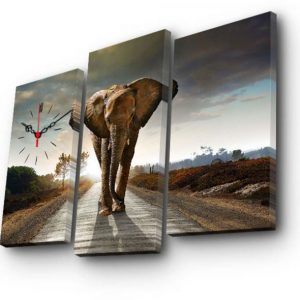 Clock Art Decorative Canvas Wall Clock (3 Pieces) - Multi Color