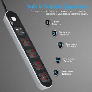 Promate Power Extension, Smart Surge Protector Power Strip
