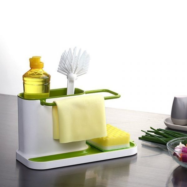 3 IN 1 Kitchen Sink Organizer for Dishwasher Liquid, Brush, Cloth, Soap, Sponge, etc. - Image 2