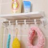 Bathroom Sucker Shelf Shower Corner Storage Caddy Holder Rack Hook Organizer - Image 3