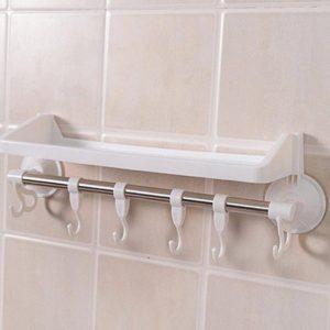 Bathroom Sucker Shelf Shower Corner Storage Caddy Holder Rack Hook Organizer