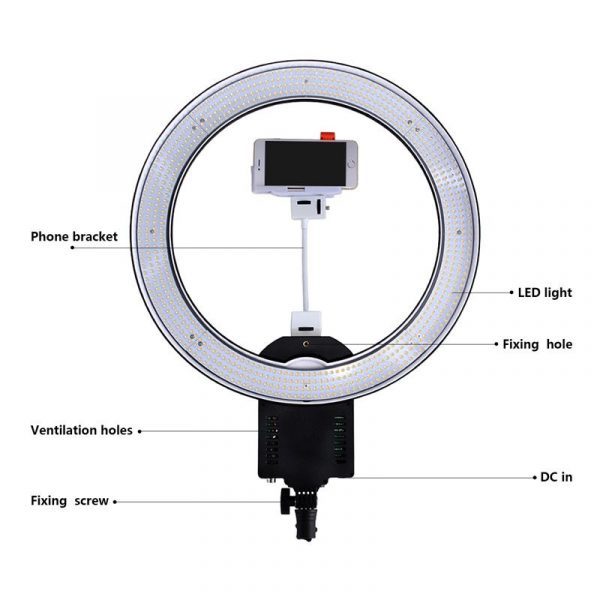 NanGuang CN-R640 19 Outer Photography Video Studio 640 LED CRI 95 5600K Dimmable Ring Light - Image 4