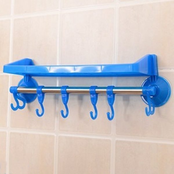 Bathroom Sucker Shelf Shower Corner Storage Caddy Holder Rack Hook Organizer - Image 6