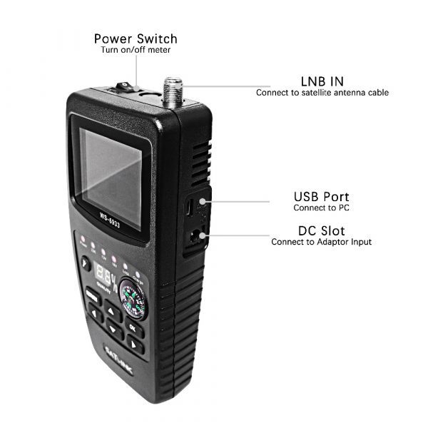 Satlink WS-6933 DVB-S2 FTA Digital Satellite Finder Meter - Image 4