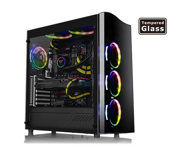 Thermaltake View 22 Tempered Glass SPCC ATX Modular Gaming Mid Tower Computer Case - Image 2