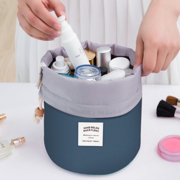 Travel Waterproof Cosmetic Bags Makeup Bag Travel Barrel Cases Kit Organizer - Image 3