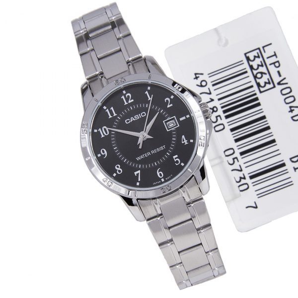 Casio  - MTPLTP-V004D-1B Couples Black Dial Stainless Steel Band Couple Watch - Image 4