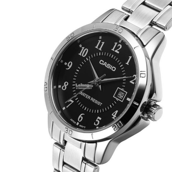 Casio  - MTPLTP-V004D-1B Couples Black Dial Stainless Steel Band Couple Watch - Image 5