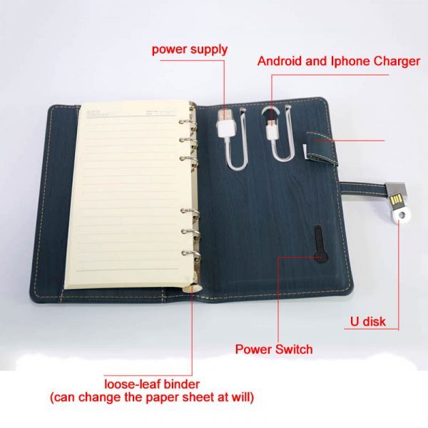 Multi-Functional Loose Leaf Notebook With 8000mAh Power Bank And 8GB USB Flash - Image 13