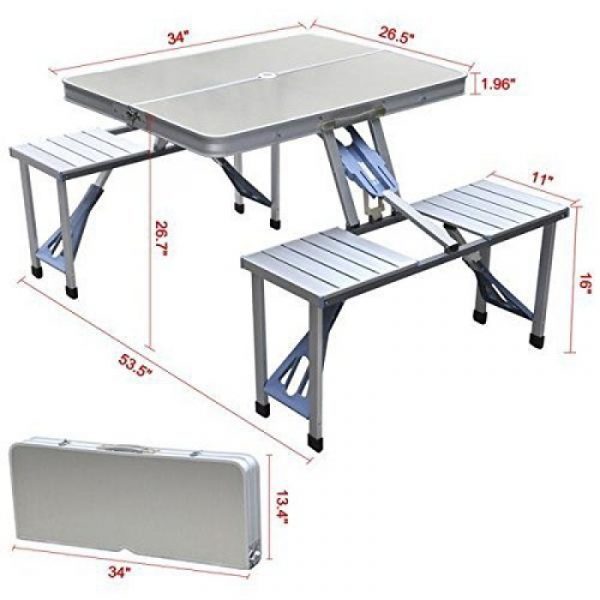 Portable table with seats sale