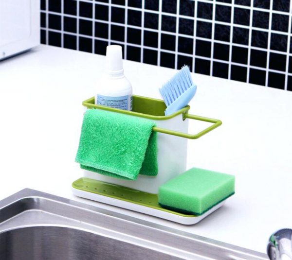 3 IN 1 Kitchen Sink Organizer for Dishwasher Liquid, Brush, Cloth, Soap, Sponge, etc. - Image 3