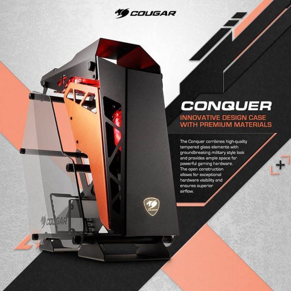 COUGAR Conquer ATX Mid Tower Tempered Glass Gaming Case - Image 2