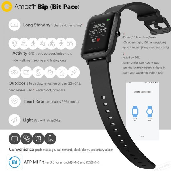 Xiaomi Huami AMAZFIT Bip Bit Pace Youth Smart Watch Tech Nuggets