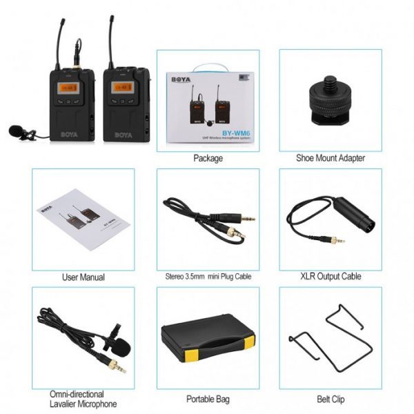 BOYA BY-WM6 UHF Professional Omni-Directional Wireless Lavalier Microphone System - Image 4
