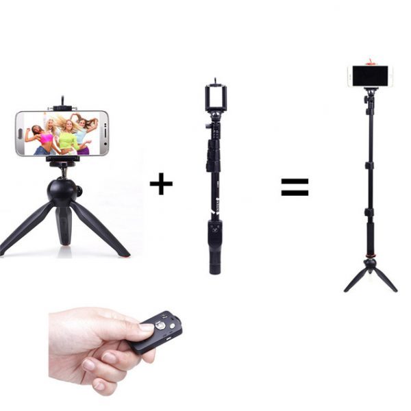 Yunteng YT 1288 Selfie Stick Monopod & YunTeng YT 228 Mini Tripod - Image 2