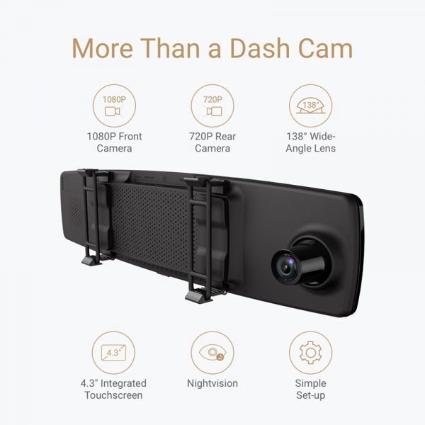 YI Mirror Dash Cam Dual Dashboard Camera Recorder - Image 7