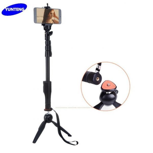 Yunteng YT 1288 Selfie Stick Monopod & YunTeng YT 228 Mini Tripod - Image 3