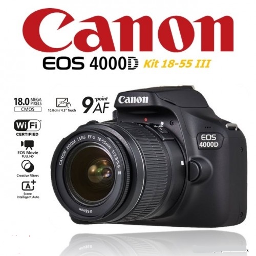 Appareil photo Reflex CANON EOS 4000D + EF-S 18-55 III