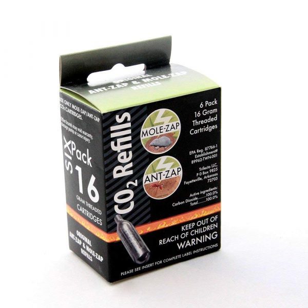 Mole Zap Ant Zap 16g Threaded Cartridges C02 Refills 6 Pack - Image 2