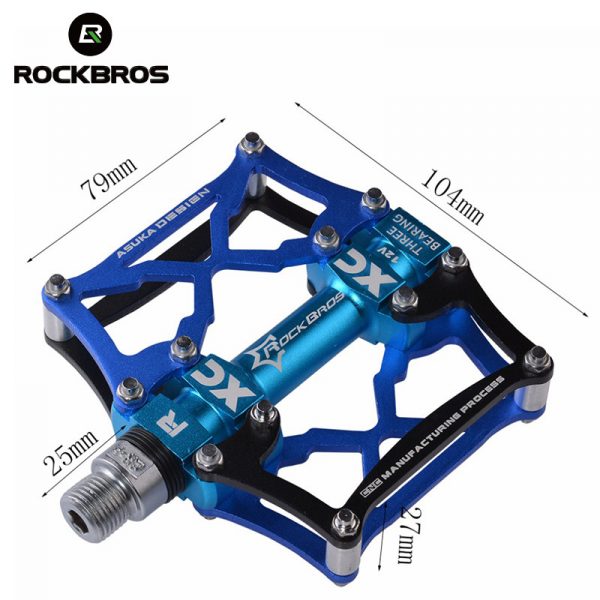 UK RockBros Bicycle Pedals Cycling Sealed Bearing Pedals Black Aluminum Alloy 