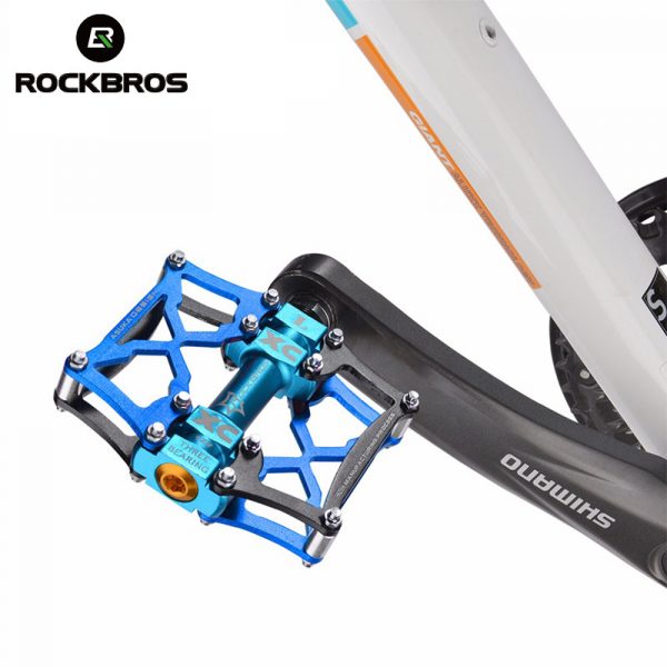 RockBros Bicycle Pedals Road Bike MTB Carbon Fiber Sealed Bearings Pedals Blue 