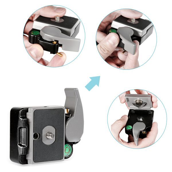 Neewer® Universal Aluminum Alloy 1/4″ Quick Release QR Plate Clamp - Image 3