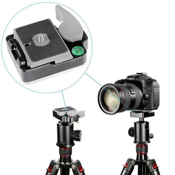 Neewer® Universal Aluminum Alloy 1/4″ Quick Release QR Plate Clamp - Image 4