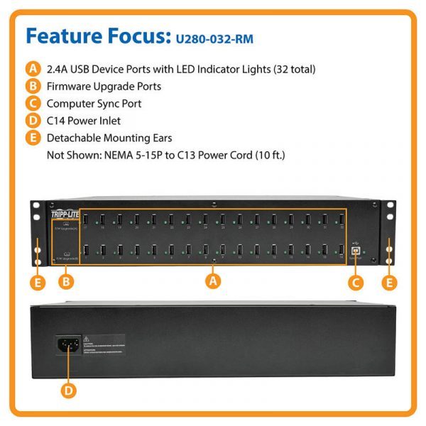 Tripp Lite Device USB Charging Station Cart with Sync for iPad and Android Tablets - Image 15