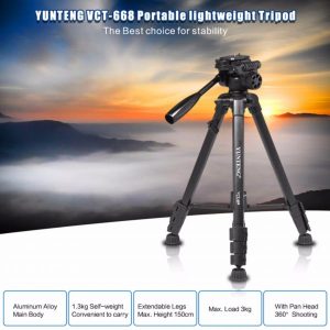 Yunteng VCT 668 VCT-668 Professional Flexible Tripod with Damping Head Fluid Pan