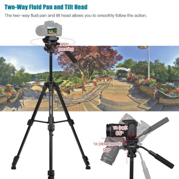Yunteng VCT 668 VCT-668 Professional Flexible Tripod with Damping Head Fluid Pan - Image 3