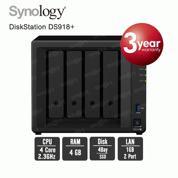 Synology DiskStation DS918+ 4-Bay NAS Enclosure