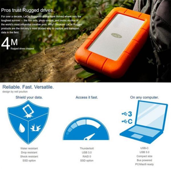LaCie Rugged USB-C External Mobile Hard Drive - Image 3